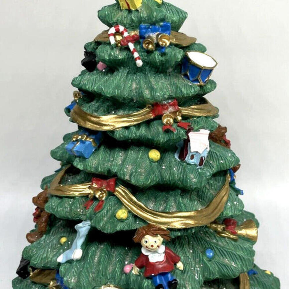 Rotating Christmas Tree‎ Music Box 9" Plays Oh Christmas Tree Vintage